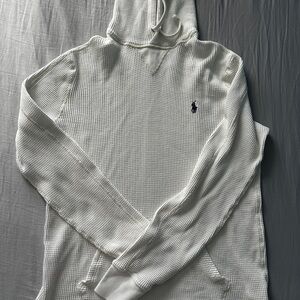 Ralph Lauren White Waffle Knit Hoodie